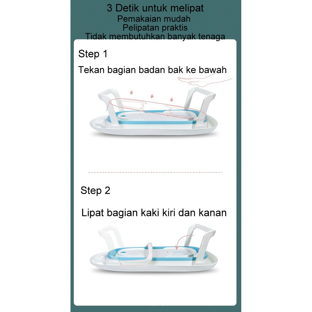 Bak Mandi Bayi Lipat Foldable Silicone Infant Folding Bath Tub