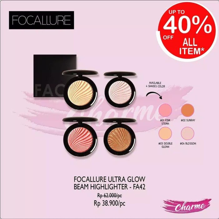 (READY &amp; ORI!) Focallure Ultra Glow Beam Baked Highlighter bronzer FA42 FA 42 waterproof terbaru viral