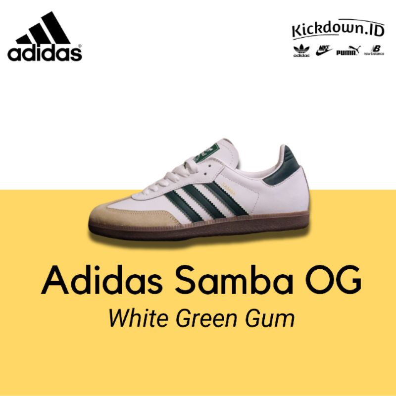 Adidas Samba OG White Green Gum Original BNWB BNIB / Sepatu Casual Pria Premium Original