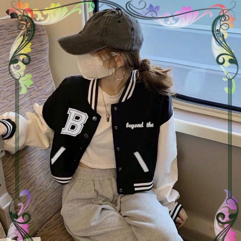 Atasan Wanita Remaja Baju Cewek Anak Muda Beyand Croope Jaket Base Ball B Beyond The Baseball Crop J