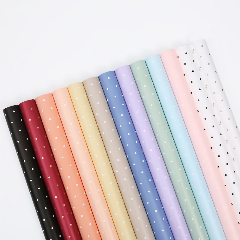 

Flower Wrapping Paper Small Polkadot Cellophane Kertas Buket Motif Polkadot Kecil Bunga Florist (58 x 58cm) - Ecer