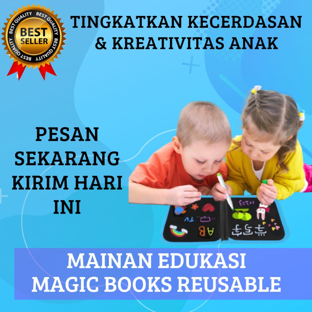 

13 MOTIF / Buku Gambar Portable / Buku Papan Tulis Anak Bisa Dihapus / FREE 12 SPIDOL 2 TISSUE HAPUS