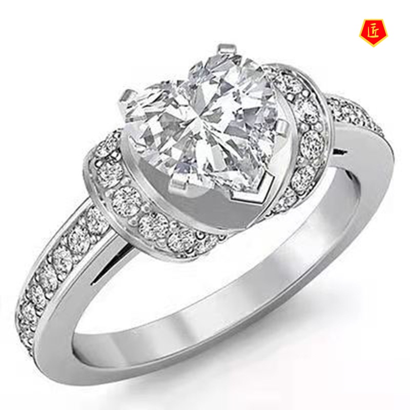 [Ready Stock]Fashion Creative Heart-Shaped Diamond Ring