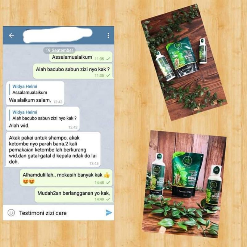 Zizi Bodywash Ekstrak Daun Bidara ukuran 100 ml