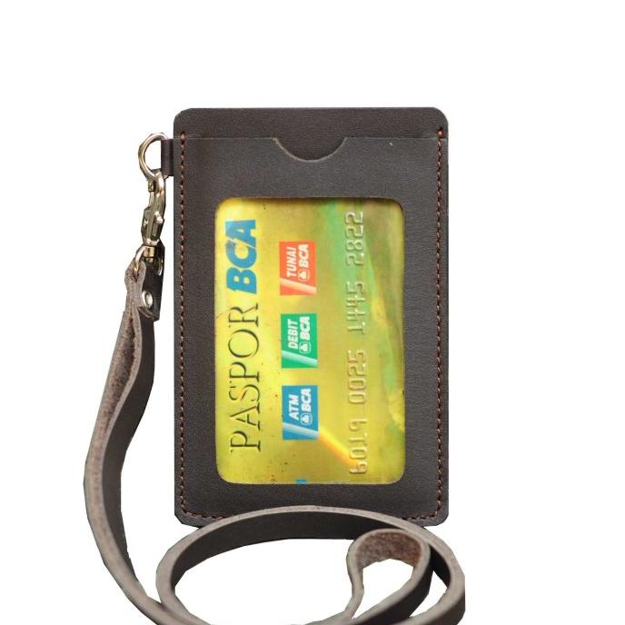 

BISA BAYAR DITEMPAT id card holder name tag gantungan kalung kulit coklat tua EKSLUSIF Kode 7