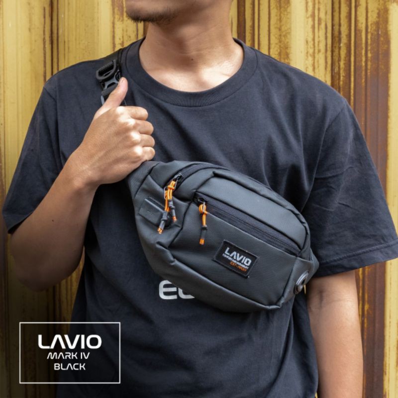 Tas Selempang Pria Waist Bag Original Lavio Mark IV Slot USB Slot Headset