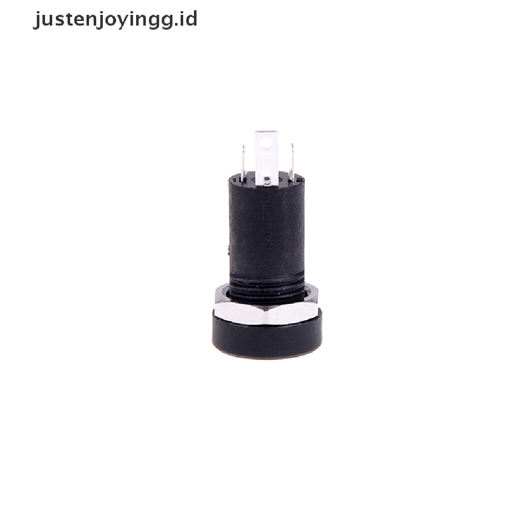 2 Pcs panel Soket jack audio 3.5MM 3 Tiang Warna Hitam Dengan Mur