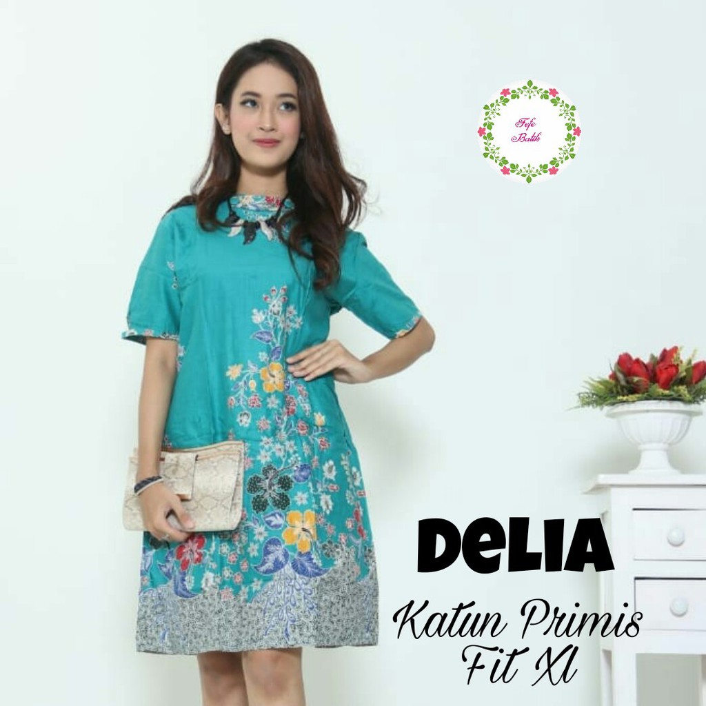 BAJU BATIK WANITA MODEL DRESS MASA KINI TERBARU DELIA
