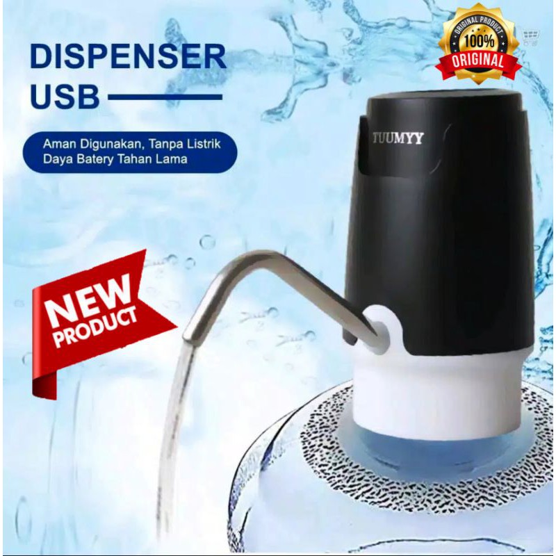 NEW POMPA GALON LED ELEKTRIK RECHARGE DISPENSER AIR USB TUUMYY