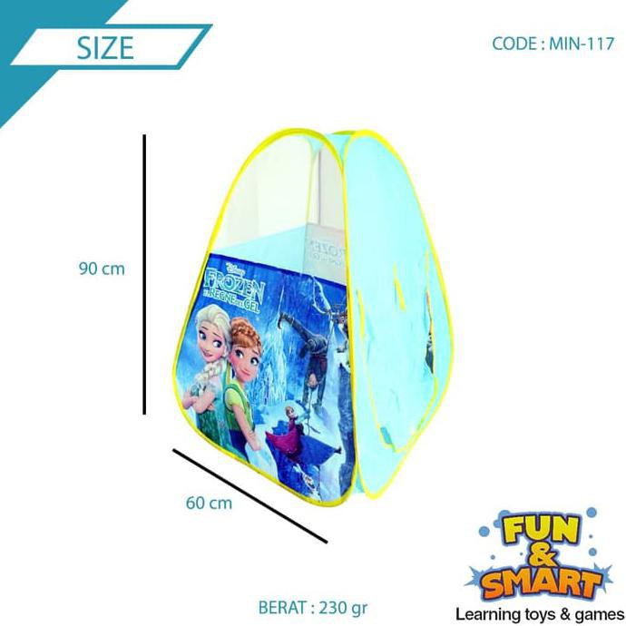 Tenda mainan anak lipat kemping karakter kartun lucu frozen spiderman cewek cowok bermain rumah-rumahan bahan kain parasut