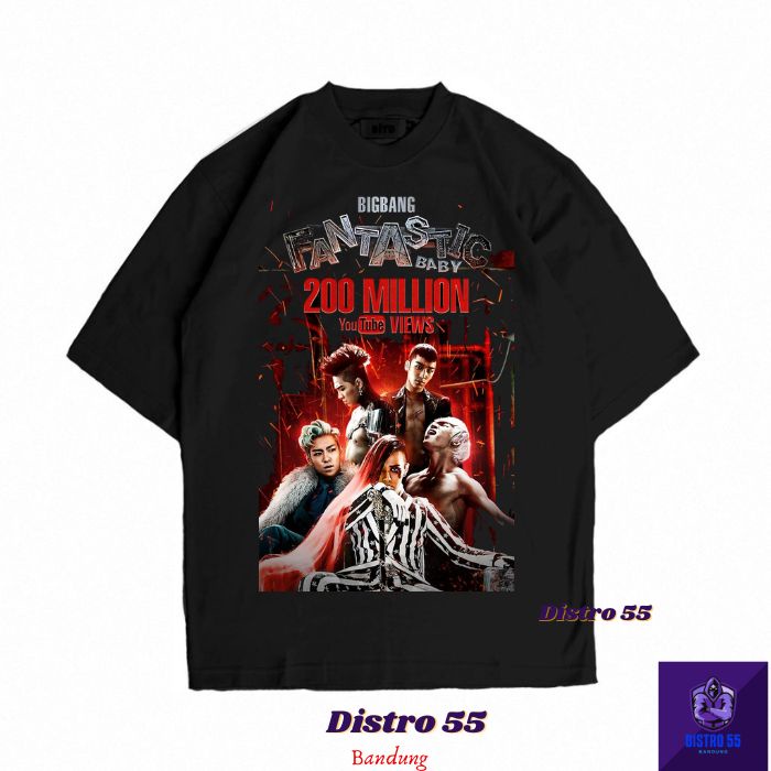 KAOS BAND KPOP BIGBANG YOUTUBE 2000 VIEWS VINTAGE TSHIRT KAOS OVERSIZE ( OVERSIZED TEE)