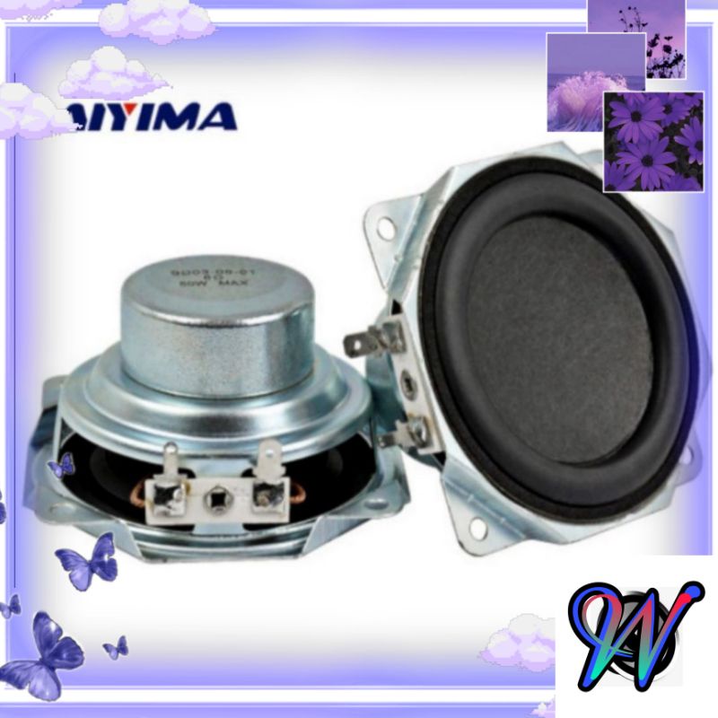 2pcs Speaker Aiyima 3 inch 50 Watt 8 ohm neodymium magnet mid bass berkualitas