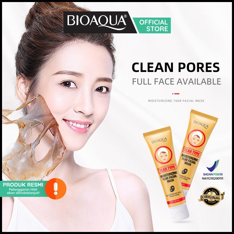 ✨ AKU MURAH ✨BIOAQUA Moisturizing Tear Facial Mask peel off face mask 60g