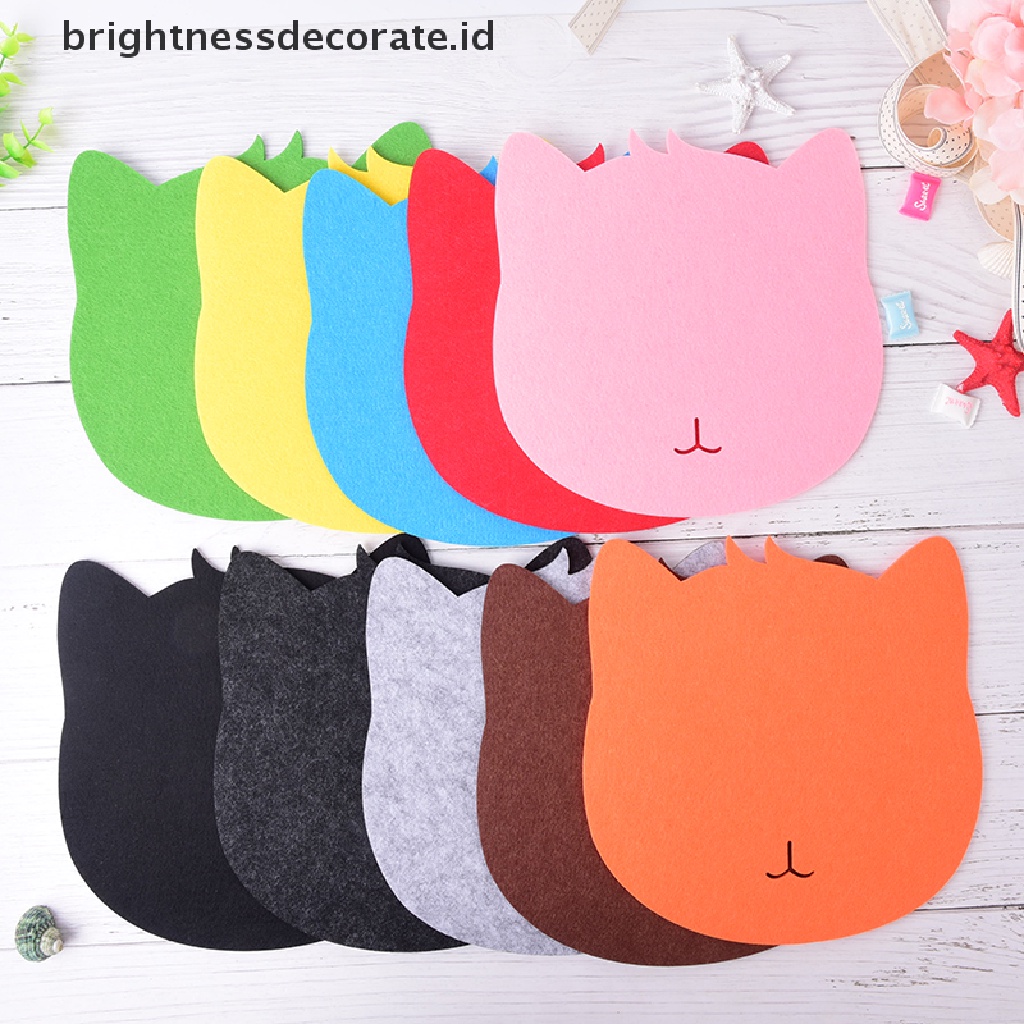 [birth] cat shape dust-proof mouse pad mat felts mousepad for computer laptop pc [ID]