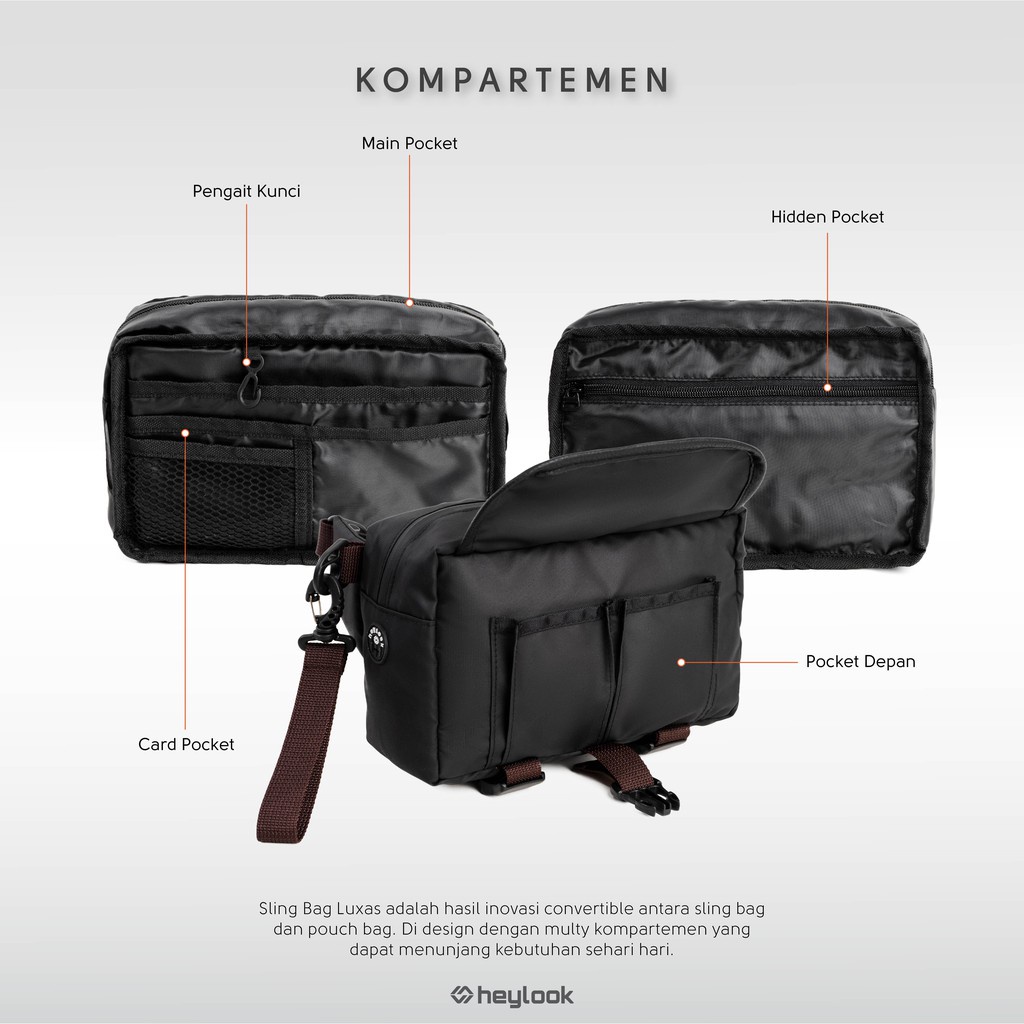 Sling Bag Tas Selempang Pria Wanita Tahan Air Messenger Bag Premium - Postbag Kasual Original Outdoor Travelling unisex waterproof UH7