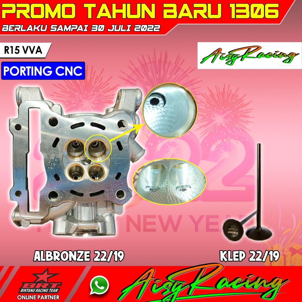 Super Head BRT PORTING CNC R15 VIXION VVA Aerox 155 XSR155 New Nmax WR 155 Klep 22 19