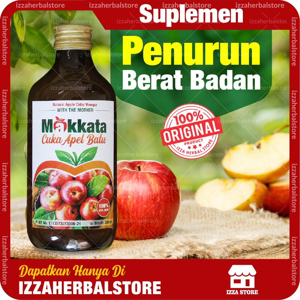 CUKA APEL MAKKATA Original Untuk Diet Dan Kesehatan Untuk Batu Empedu APPLE CIDER VINEGAR WITH MOTHER Isi 330 ML