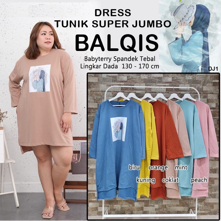 BIGCLO - (COD) LD 130-170cm Dress Tunik Jumbo DJ1 Atasan Wanita Bigsize