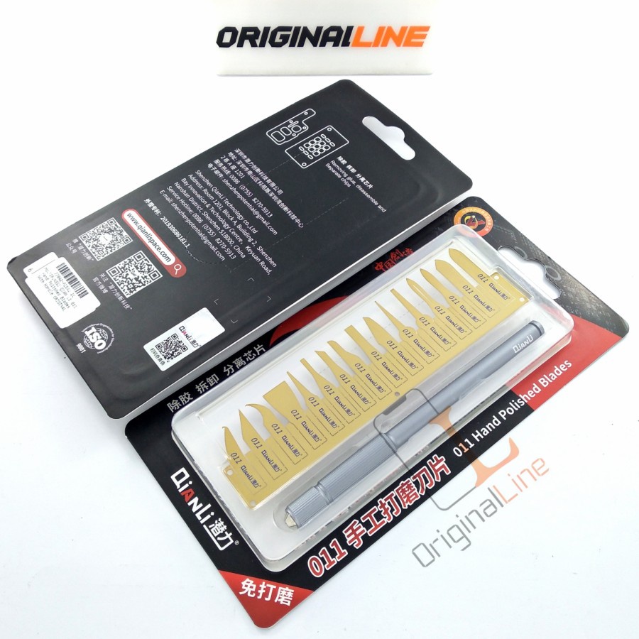 POLISHED SCRAPER BLADE QIANLI ORIGINAL + PEN HANDLE / PEMBERSIH LEM IC