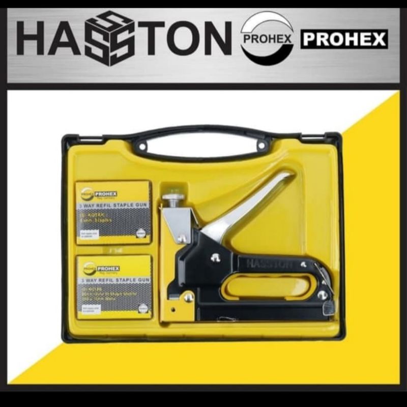 

HASSTON PROHEX Staple Gun Tacker 3in1 Staples Tembak Jok Hekter 3 Way