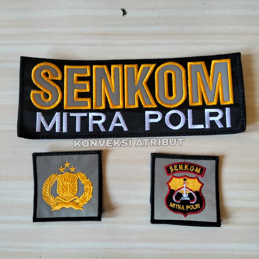 atribut bordir rompi / jaket senkom mitra polri