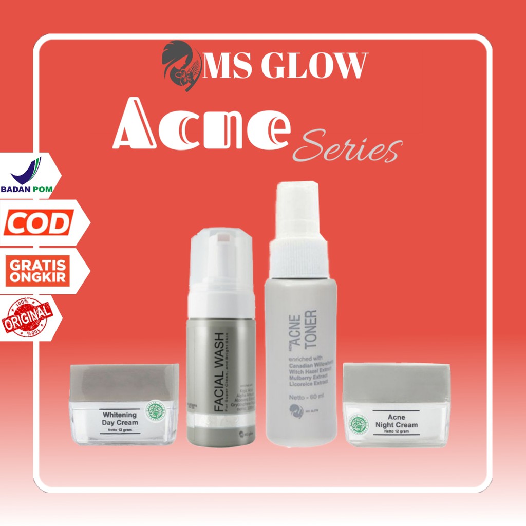 Ms Glow Acne Series Original MsGlow Whitening Luminous Ultimate Skincare Perawatan Kecantikan Wajah