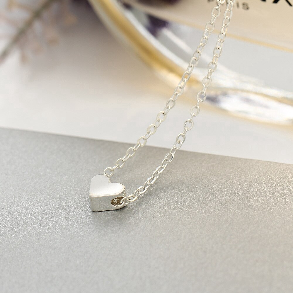 Kalung Choker Pendek Desain Hati Warna Emas Silver Untuk Wanita