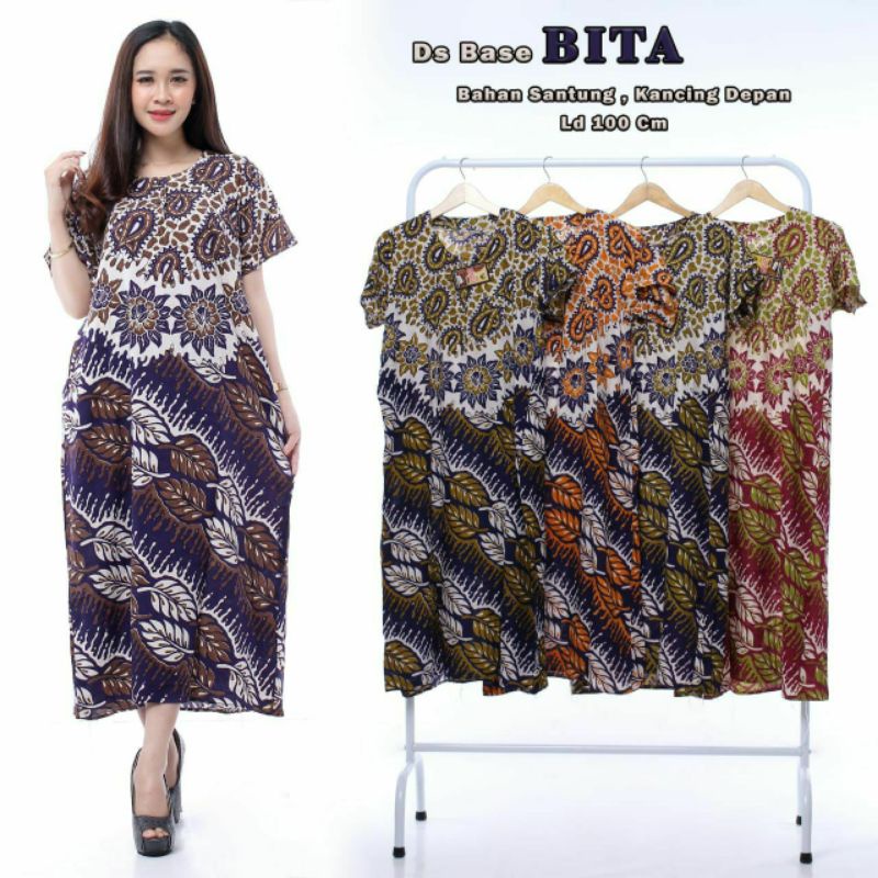 DASTER BATIK KANCING DEPAN BUSUI MELATI MOTIF CANTIK MURAH MERIAH