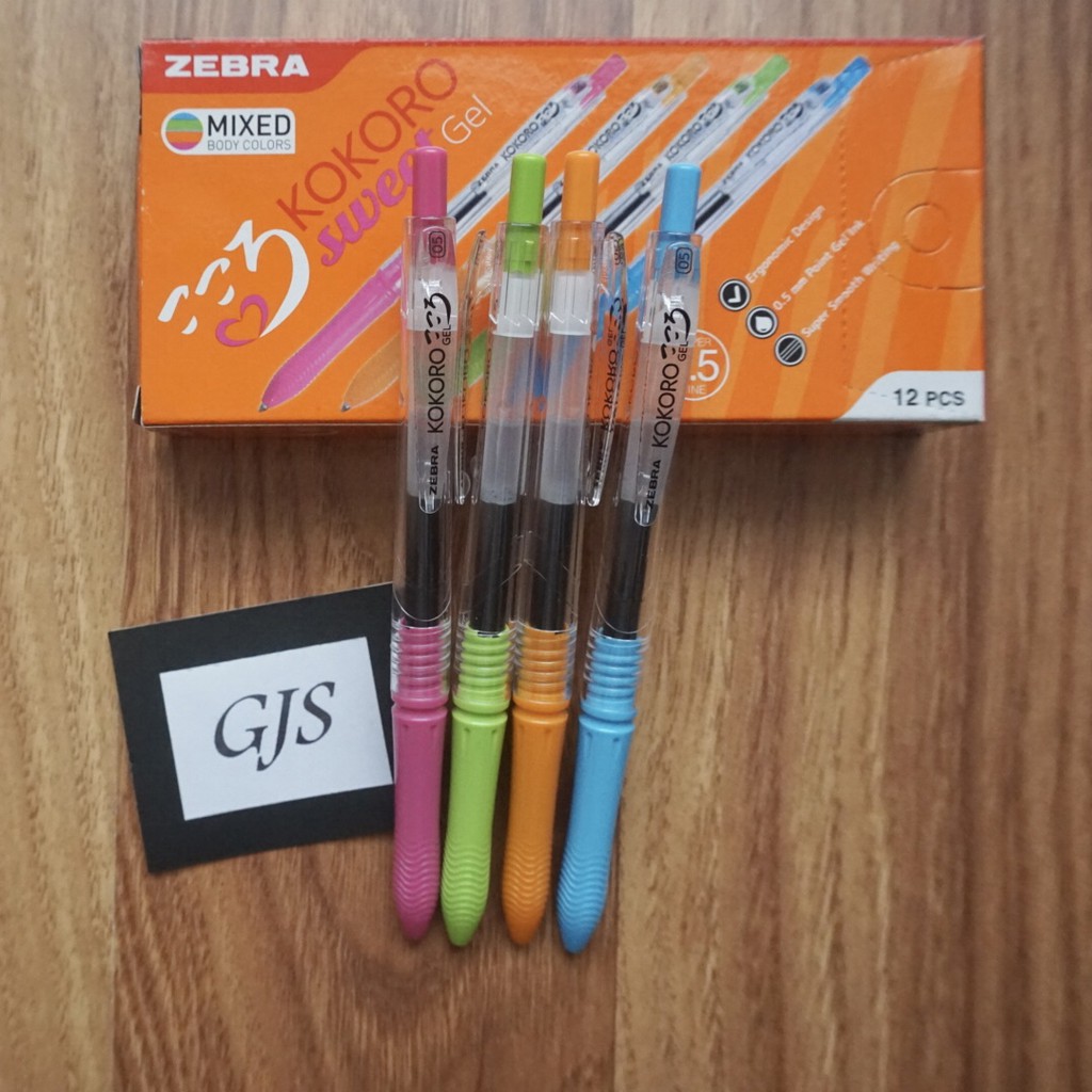 Kokoro Sweet Gel Zebra (Gel Pen) Mixed Body Colors/Black Ink