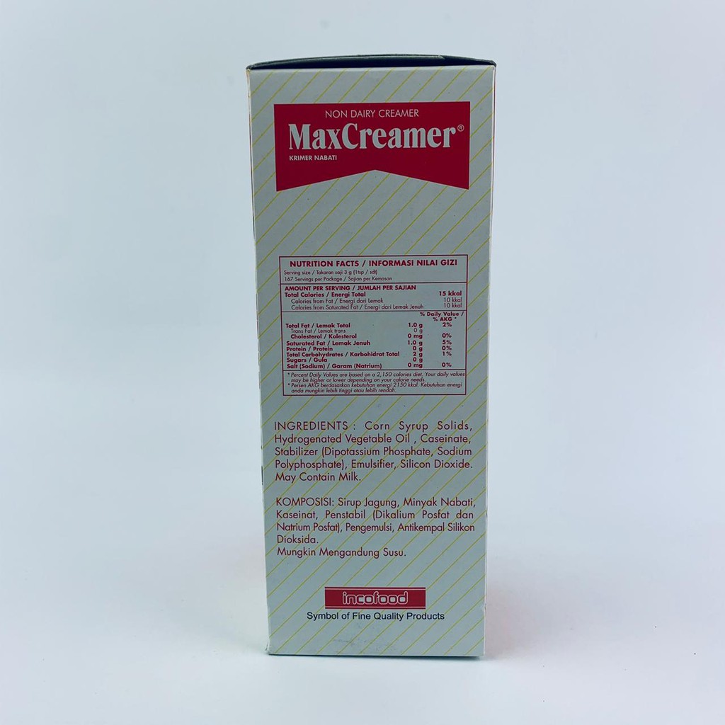 MaxCreamer / Krimer Nabati / 500gr / Kemasan isi ulang