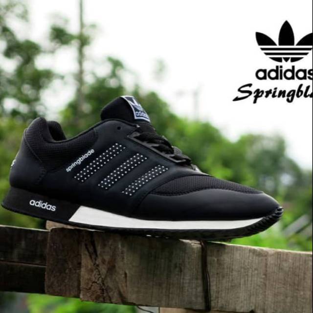 Sepatu sport adidas springblade hitam putih casual pria