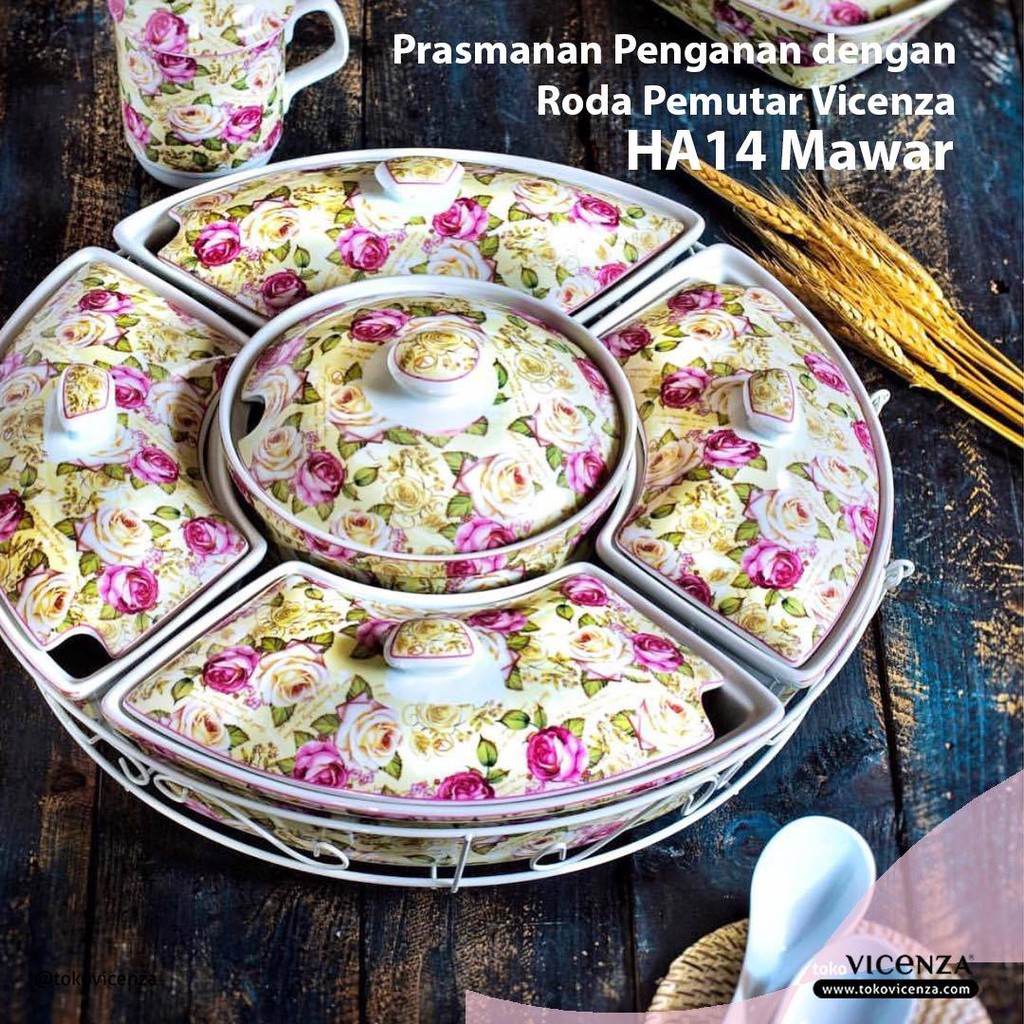 Vicenza Set Prasmanan Kecil Prasmanan Penganan dengan Roda Pemutar HA14
