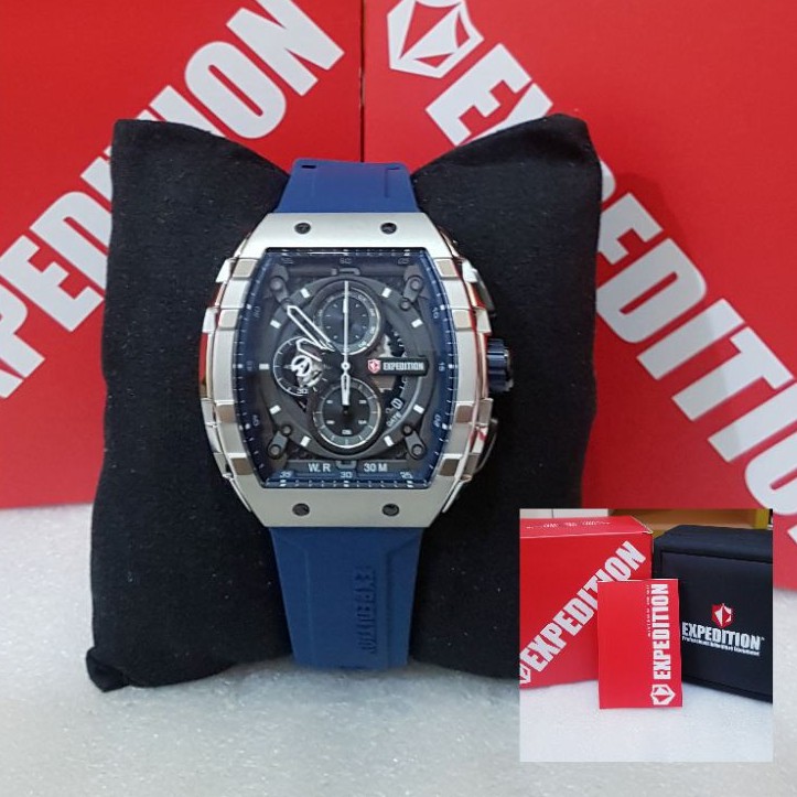 EXPEDITION PRIA E 6782 SILVER BLUE JAM TANGAN EXPEDITION PRIA ORIGINAL