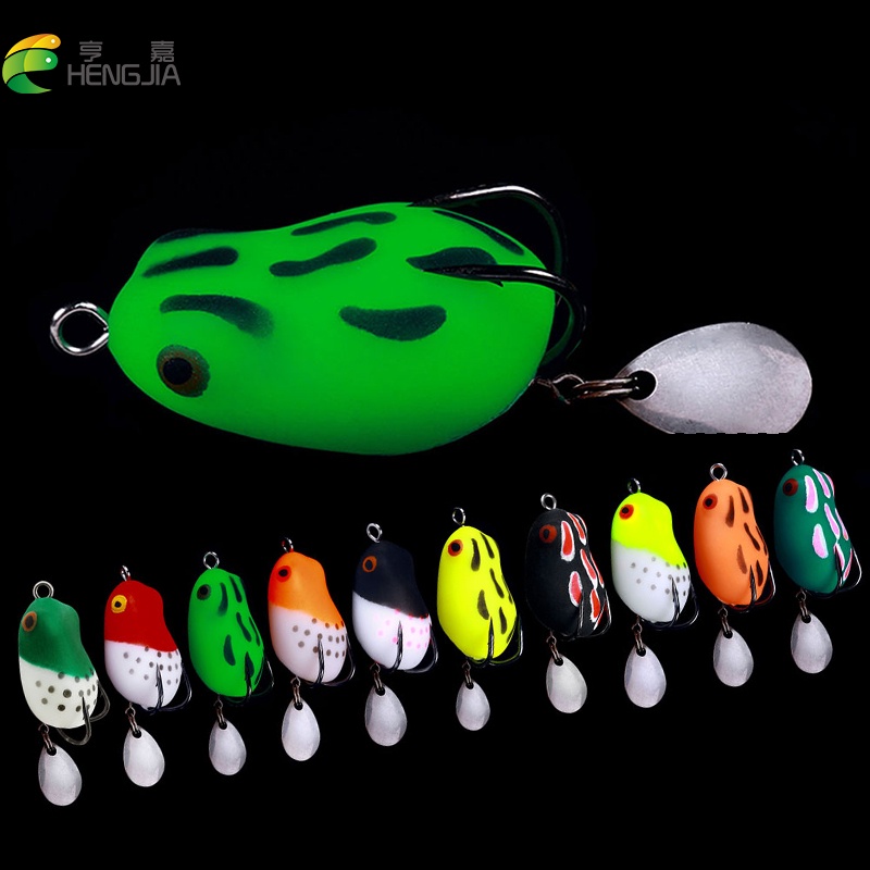 Hengjia 1pc Umpan Pancing Frog Lure Alat Pancing Swimbait Topwater Silicone Bait Bentuk Katak Ukuran 3cm / 4.2g Soft Bait For Black Fish