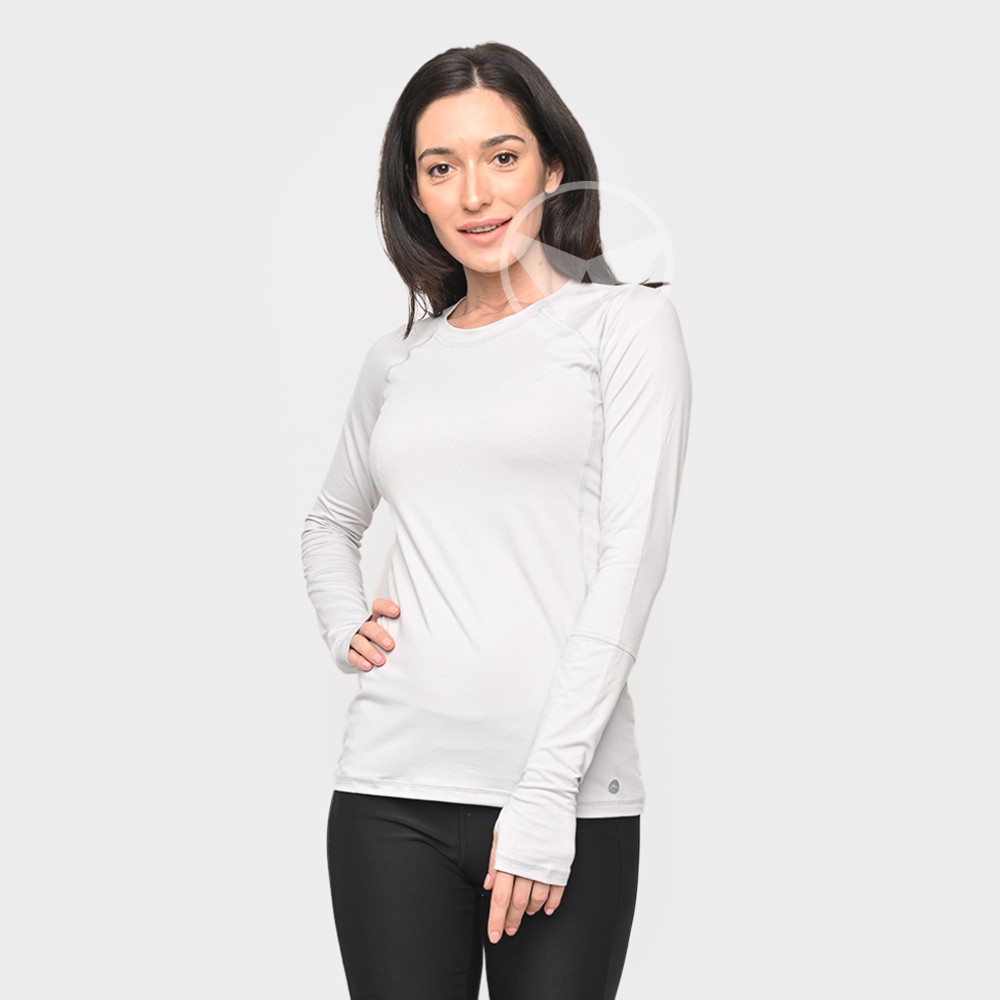 The-Fahrenheit Hill Gottex Scuba Active Trimmed Long Sleeve Tee - Light Grey
