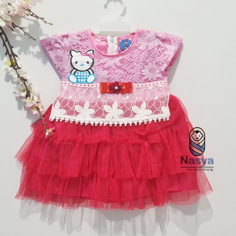 [KK-021] Gaun pesta anak bayi perempuan / Dress renda bayi keren usia 0-6 bulan