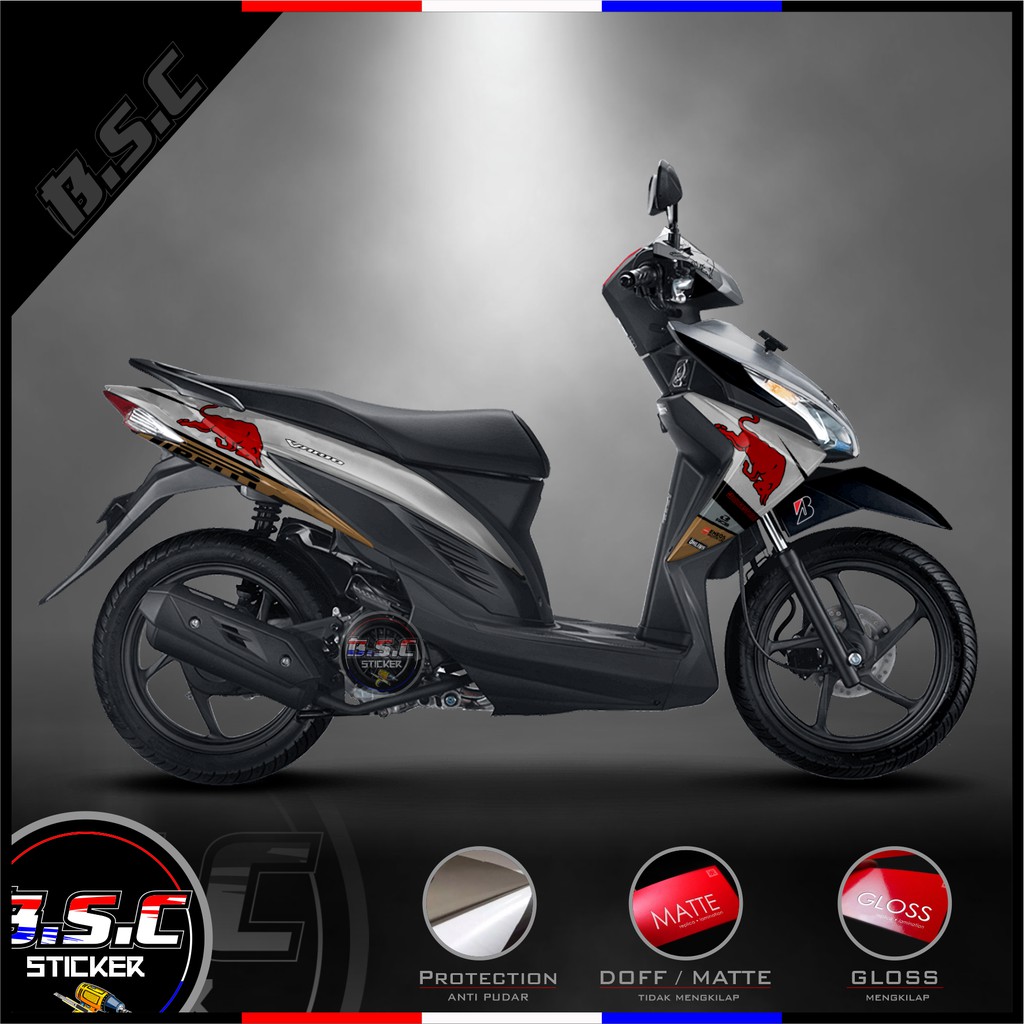 Sticker Motor Stiker Decal FULL BODY Vario 110 ESP Vario Remot Motif Banteng White