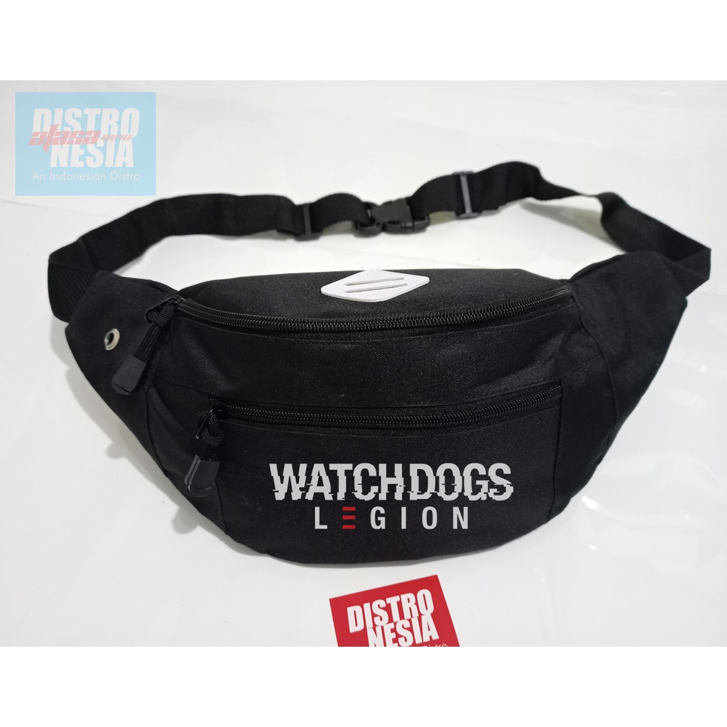 Tas selempang gaming watch dogs legion waist bag pria waistbag premium