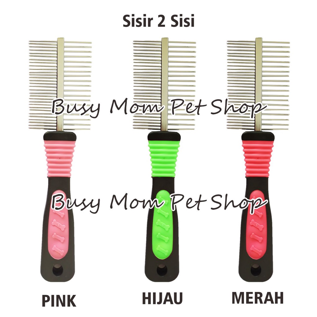 Sisir 2 Dua Sisi Double Comb Anjing Kucing Kutu Grooming Kanan Kiri