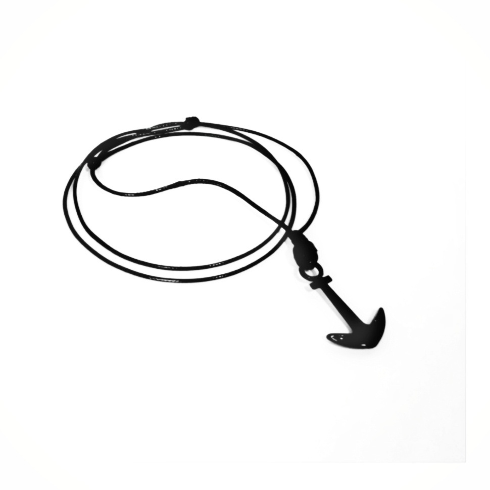 Kalung Pria Tali Jangkar Hitam Murah Keren