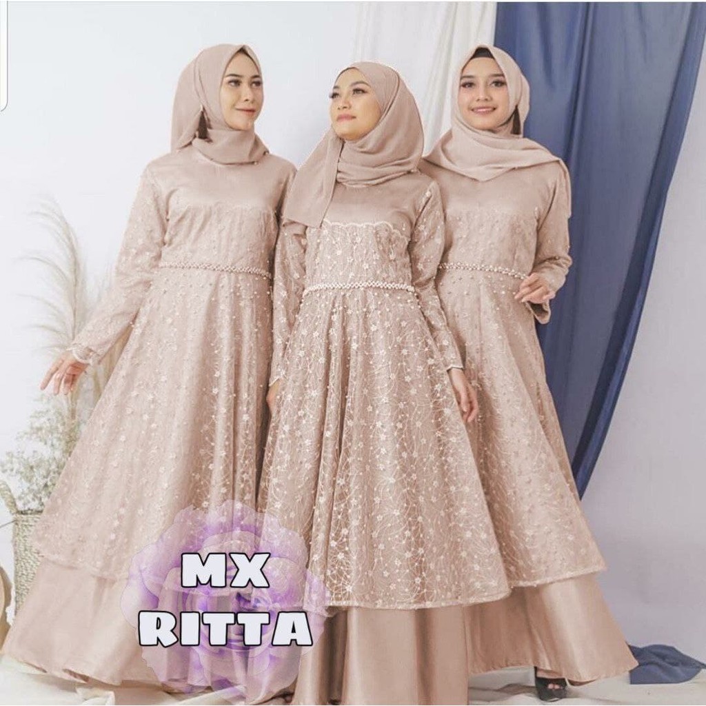 ESME- Maxi Ritta/ COD/MAXI BRUKAT DUYUNG/MAXI BRUKAT MUSLIM/ MAXI DRESS KEKINIAN/ FASHION MUSLIM