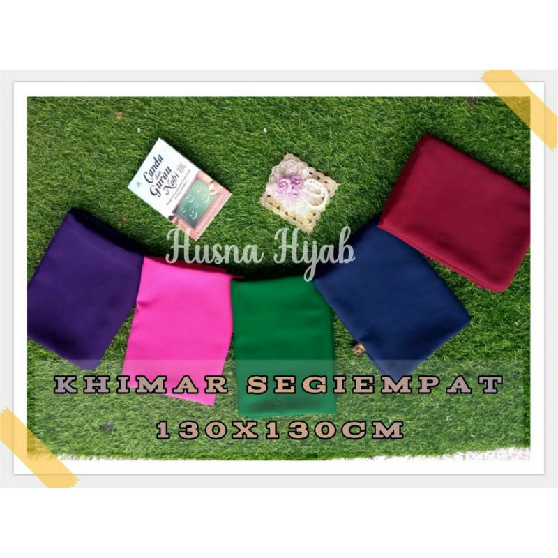 [HUSNA COLLECTION] Khimar Segi Empat Polos Wolfis 130 cm /Jilbab Segi Empat / Kerudung Polos