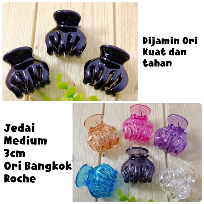 jepit rambut jedai medium 3cm 5 gigi bangkok roche jedai sedang 3cm jedai original thailand cakar 5