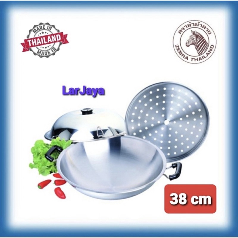 ZEBRA CHINESE WOK 38 cm STAINLESS STEEL SUS 304 | KUALI 38 cm 176201