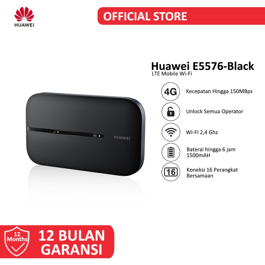 Huawei E5576 Modem Mifi 4G LTE Unlock Gratis Telkomsel 14Gb 2Bulan