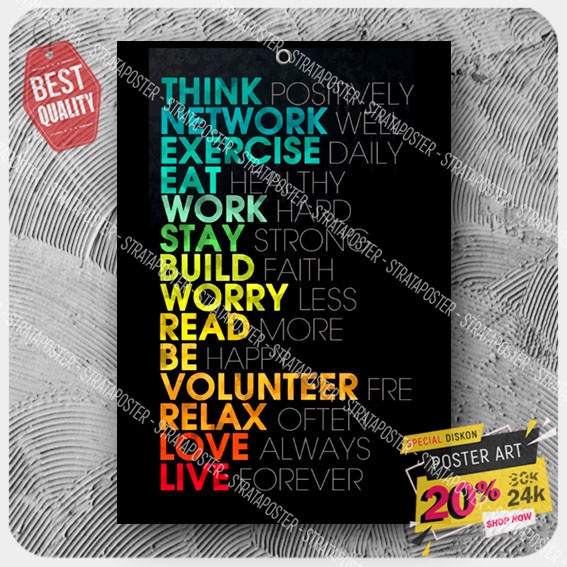 hiasan dinding motivasi - pajangan dinding - poster - wall decor - poster dinding - 203070KRN