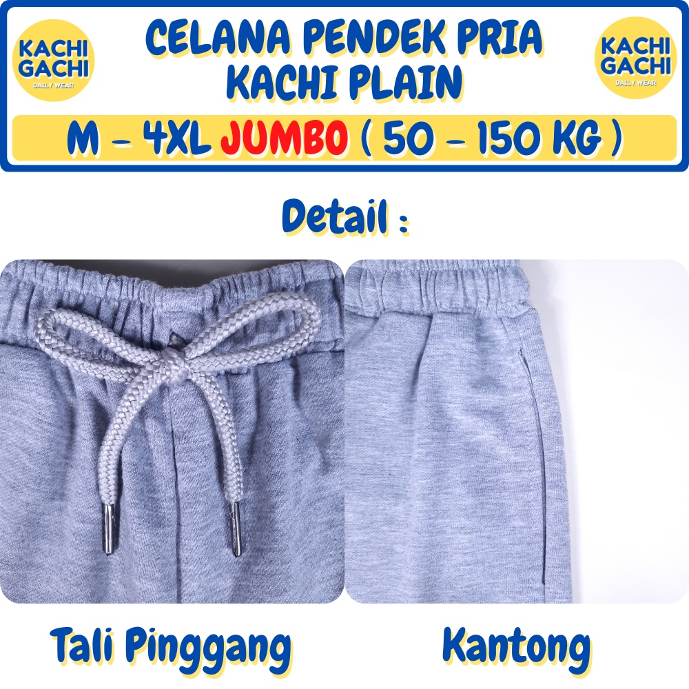 Celana Pendek Jumbo Pria / Celana Kolor Pria Santai / Short Pants Pria Big Size - Kachi Plain