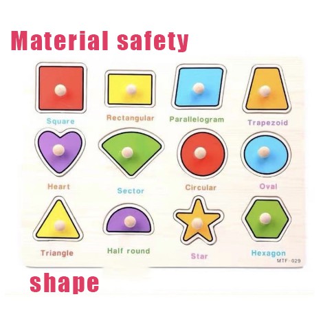 PUZZLE KAYU EDUKASI  | ALPHABET ANGKA HIJAIYAH HEWAN GEOMETRI BENTUK | PUZZLE ANAK-Segi tiga