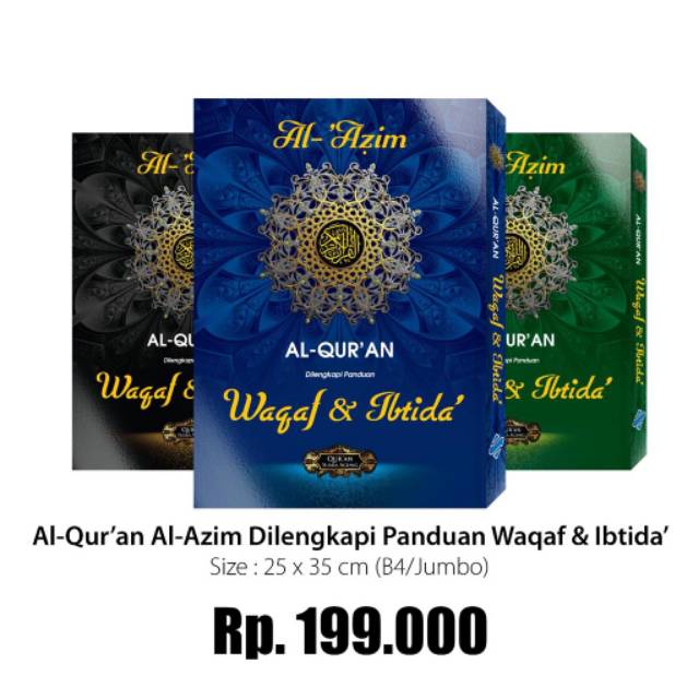 Al Quran AL-AZIM Besar/Jumbo dilengkapi Waqaf &Ibtida