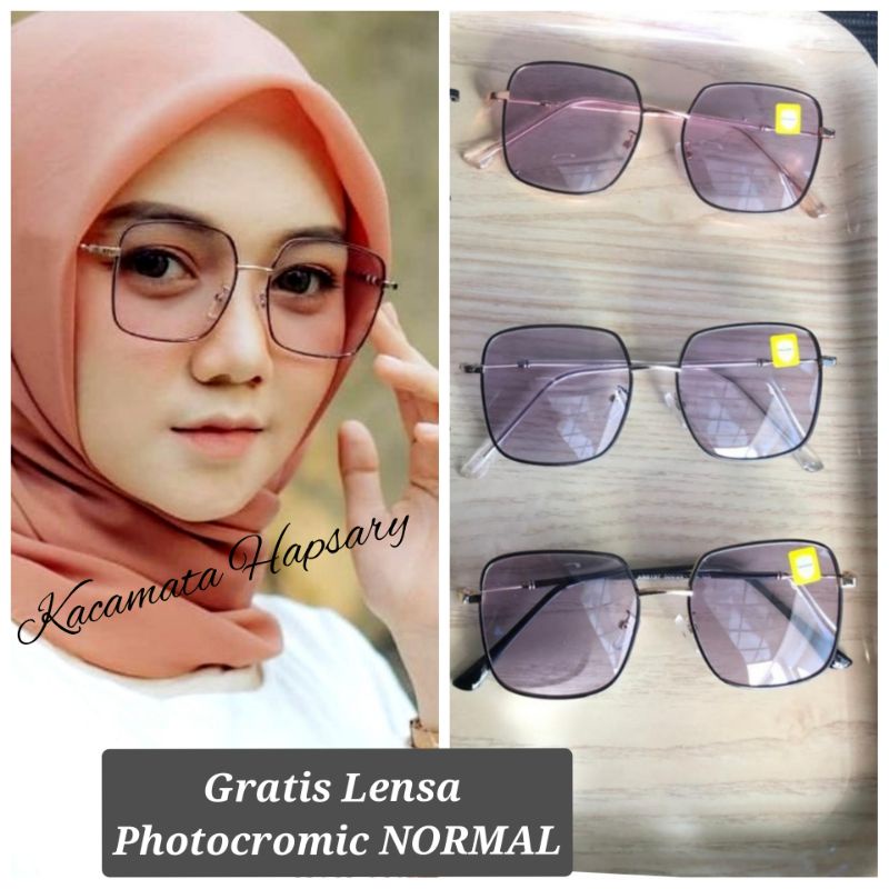 FRAME KACAMATA KOTAK 8197 | GRATIS LENSA PHOTOCROMIC NORMAL | KACAMATA ANTI UV NO MINUS DAN RADIASI